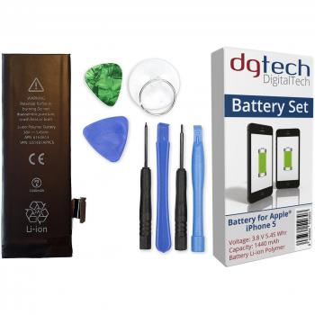 DigitalTech - Batería Compatible con iPhone 5 de Alta Capacidad con Herramientas. 3,8v 1440 mAh. Kit de bateria Interna de Recambio Compatible con Todos los APN de la bateria Original Apple.
