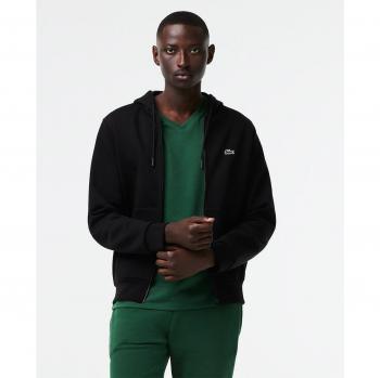 Lacoste Sudadera Classic Fit con Capucha y Bolsillo Canguro para Hombre SH9626-00 en Algodón y Poliéster - Negro