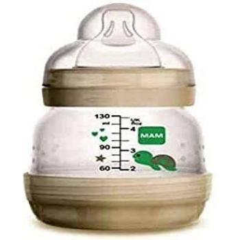 MAM - Biberón anticólico para niña, 130 ml, color blanco