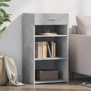 Aparador de hormigón gris 50x42,5x93 cm de madera multicapa y madera de ingeniería