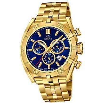 JAGUAR Reloj Modelo J853/3 de la colección Executive, Caja de 45,8 mm Azul con Correa de Acero Chapado para Caballero