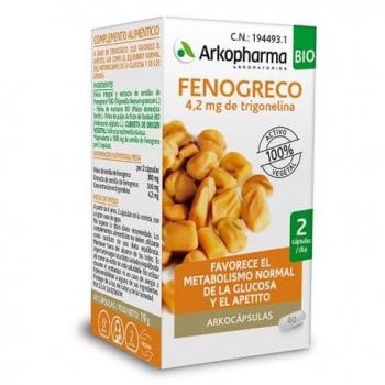 Arkocápsulas Fenogreco 50 cápsulas - Suplemento alimenticio en forma de cápsulas, contiene extracto de fenogreco, ayuda a la digestión y al control del azúcar en sangre