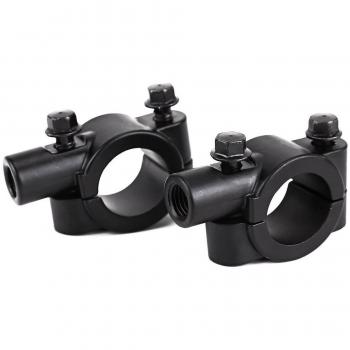 SODIAL(R) Par de base soporte adaptador de manillar para moto bike espejo negro 10mm
