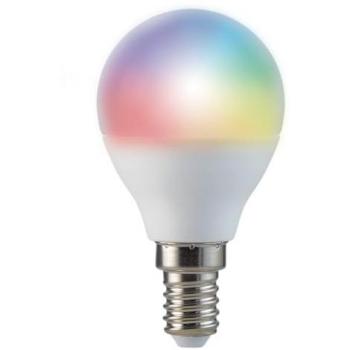 Bombilla Inteligente LED E14 Esférica 5W RGB con WiFi y Bluetooth - 470 Lúmenes - Temperatura Ajustable - Compatible con Alexa y Google