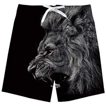 Spreadhoodie Niños Troncos de natación 3D León Impresos Graciosa Ropa de Playa de Secado rápido Deportes Correr fútbol Pantalones Cortos de Tablero de natación 8-10 Años