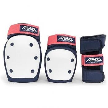 Protecciones Rekd Heavy Duty 3 pack color azul y rosa - Rodilleras, coderas y muñequeras para adulto - Protecciones de skateboard, patines, bici y otros deportes de acción