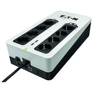 Eaton 3S UPS 850VA - 3S850D - Sistema de alimentación ininterrumpida SAI - 8 Salidas Tipo DIN - Off-Line - Negro y Blanco