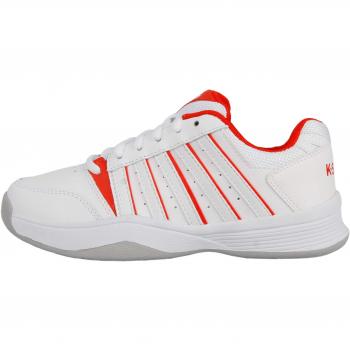 K-Swiss Performance Court Smash Carpet m, Zapatillas de Tenis para Niñas, Blanco White/Fiesta, 1.5 000070586, 33.5 EU