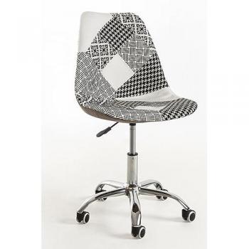 Silla de Escritorio Neo Patchwork Blanco y Negro