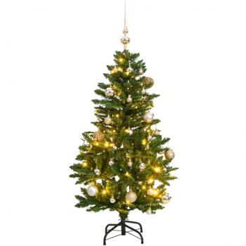 Artificial Hinged Christmas Tree with 150 LEDs & Ball Set, 120 cm