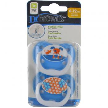Dr. Brown's Prevent Silicone Pacifier Stage 2 for 6-12 Months, Pack of 2