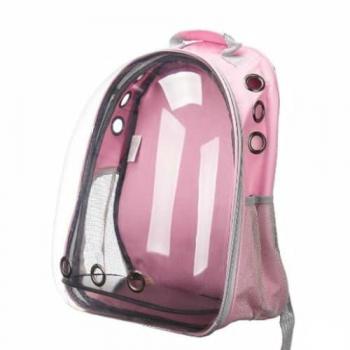 Mochila para Mascotas Rosa Transparente 43x26x33 cm - Comodidad y Estilo
