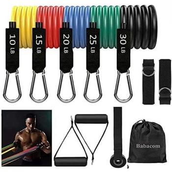 Bandas Elasticas Musculacion, Gomas Elasticas Musculacion, Tubo de Látex 100LBS, Bandas Elástica Fitness para Entrenamiento de Resistencia Yoga, Crossfit, Pilates Fuerza, Movilidad