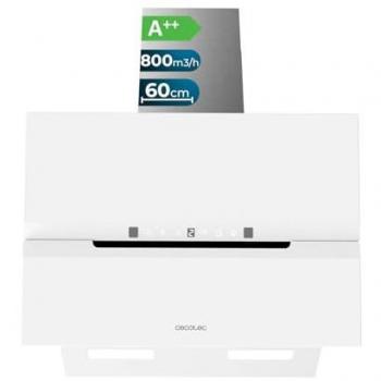 Campana Extractora Decorativa Cecotec Bolero Flux DT 608010 Vidrio Blanco 60 cm A++ 210W Succión 800 m³/h