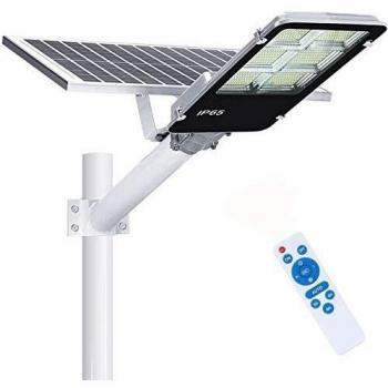 Farola Solar LED Para Exteriores de 360​​W con Control Remoto, Farola Solar LED 360 Desde el Anochecer Hasta el Amanecer,Luz Fría de 21000lm, Farola LED Solar Impermeable IP65