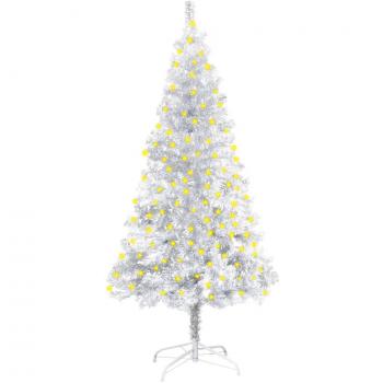 Pre-lit Silver Artificial Christmas Tree with Stand 150 cm PET