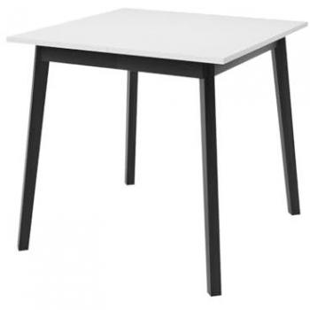 Mesa Edmond 109, Alargamiento, Aglomerado Laminado, 85x85x77cm, Blanco y Negro