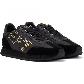 EA7 Side Logo Trainers - Black/Gold - Male - Size: 7 UK