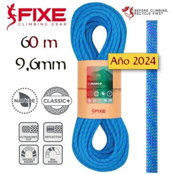 Cuerda simple Fixe Climbing Gear Nargó 9.6 mm (60 m) - Nature Classic (Blue)