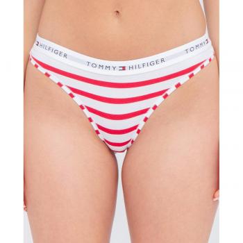 Tanga Tommy Hilfiger Icons de rayas con inscripción - Rojo y blanco - Talla S