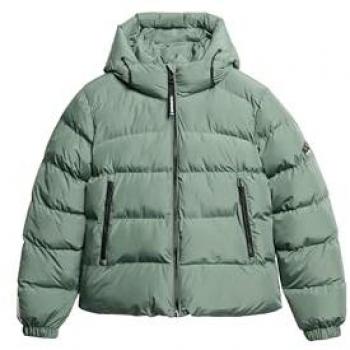 Chaqueta con capucha Superdry Hooded Sports Puffer verde mujer