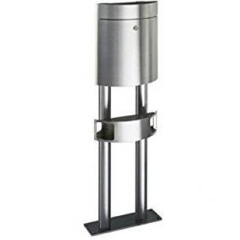 Albert 690765 Buzón, 38 x 17,5 x 110 cm, acero inoxidable, Plata