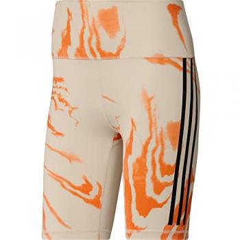 Mallas Cortas Adidas TMR Naranja para Mujer, Modelo Biker Shorts, Talla XS