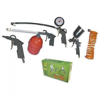 JBM - Set de 5 pistolas de aire comprimido 51277, incluye diversas boquillas y adaptadores, fabricadas en materiales duraderos, diseño ergonómico para un uso cómodo, compatible con compresores de aire estándar