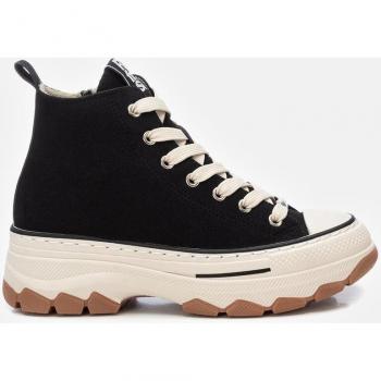 Botines deportivos de mujer Refresh con cordones y cremallera lateral - 17231701-NEGRO