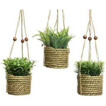 Planta colgante artificial de Everlands en maceta decorativa de 8 cm de diámetro y 12 cm de altura