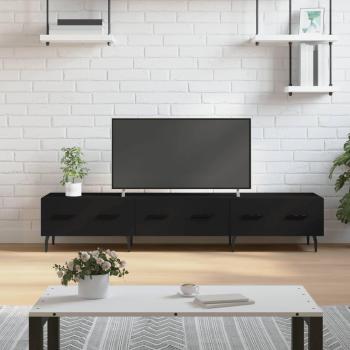 Soporte para TV negro de madera multicapa 150x36x30 cm