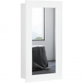 Armario con Espejo de Baño Botiquín de Pared Mueble Colgante para Baño con Puerta y Estantes Ajustables