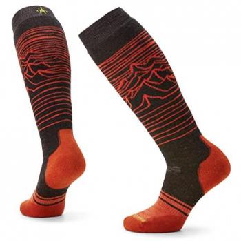Calcetines Largos Full Cushion Iguchi Pattern OTC de Smartwool, para snowboard, unisex adulto, color Charcoal