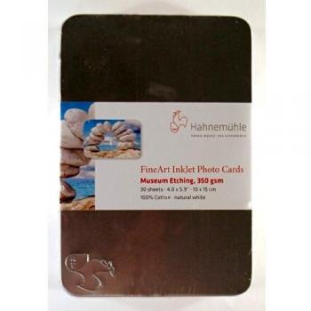 Hahnemühle Photo Museum Etching FineArt Inkjet Photo Cards with Tin Box 10cm x 15cm, 30 sheets