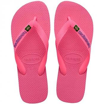 Chanclas Havaianas Brasil Logo Rosa para Hombre/Mujer - Talla 43/44, Casual y Playa