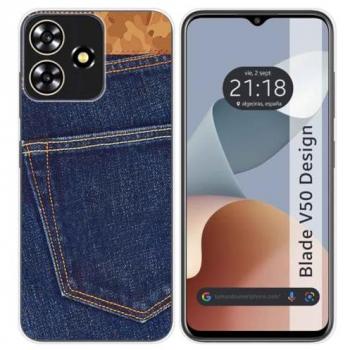 Funda de Silicona Vaquero para Zte Blade V50 Design 4G con Dibujos