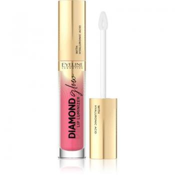 Eveline Cosmetics Diamond Glow Shimmering Lip Gloss with Hyaluronic Acid Shade 09 Peach Dream 4.5 ml