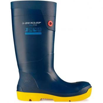 Dunlop - Botas de agua unisex Seapro Dunlop, calzado impermeable, diseño unisex, color azul, suela antideslizante, material resistente al agua
