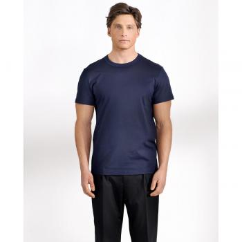 Camiseta de hombre cuello redondo lisa en algodón pima de alta calidad