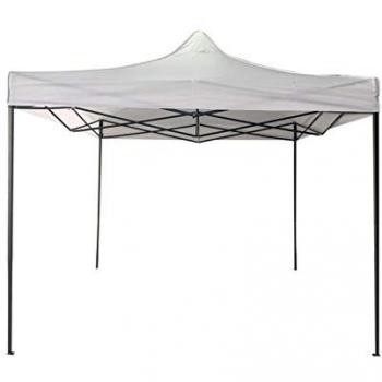 Cenador Plegable Rebecca 3x3 m en Metal y Poliéster Blanco