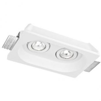 Downlight Empotrable Morgana Plâtre Blanco 2 Luces Orientables 25,5x15,5x5,5 cm