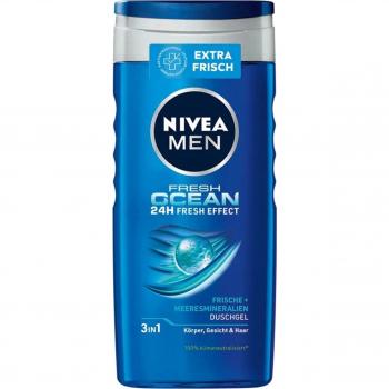 NIVEA MEN Fresh Ocean Moisturizing Shower Gel, 250 ml