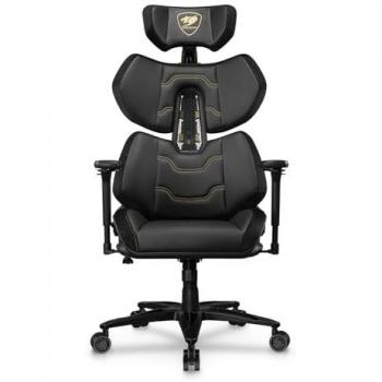 Silla Gaming Cougar Terminator Elite Gold - Ergonómica, respaldo ajustable, reposabrazos 4D, capacidad de 135 kg, acolchada en negro y dorado