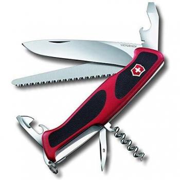 Victorinox Ranger Grip 55, 130 mm, Cachas de 2 Componentes, Rojo/Negro