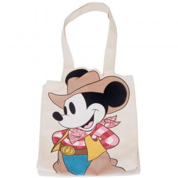 Disney Loungefly Western Mickey Mouse Canvas Tote Bag with Patches