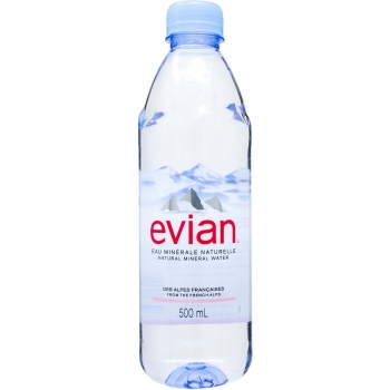 Evian Agua sin gas, 500 ml, paquete de 24