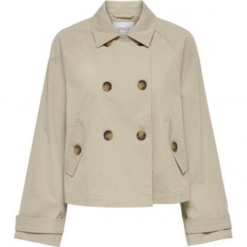Only April Short Trenchcoat - Women's Cropped Beige Jacket
