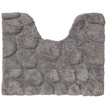 Alfombra de baño Pebbles de algodón gris 50x60 cm
