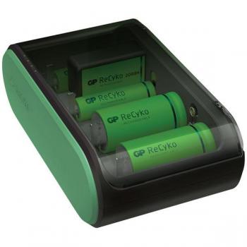 Cargador Universal GP B631 USB para Baterías NiMH AA, AAA, C, D y 9V