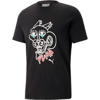 Camiseta de Manga Corta Hombre Puma Gaphics Negro